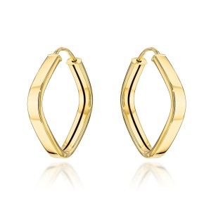 Kolczyki złote zaokrąglone romby