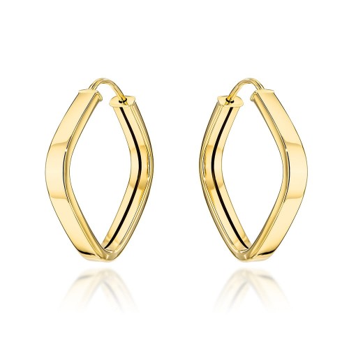 Kolczyki złote zaokrąglone romby