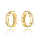 Kolczyki złote kółka w dwóch kolorach złota na angielskim zapięciu