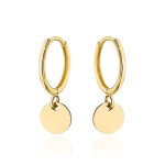 Kolczyki złote kółeczko z wiszącym pełnym kołem