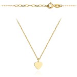 Naszyjnik złoty gładkie serce z diamentowaną kulką super lekki pr. 585