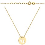 Naszyjnik złoty stópki w kole super lekki