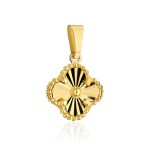 Gold diamond clover pendant 10mm