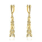 Gold hanging earrings with an English clasp