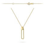 Gold necklace with a hanging link