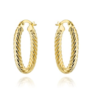 Kolczyki złote plecione owale