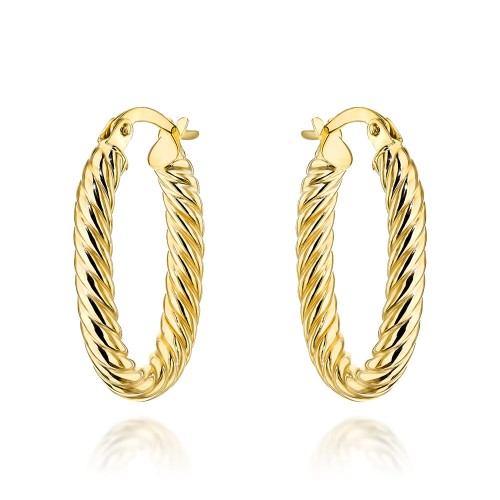 Kolczyki złote plecione owale