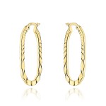 Kolczyki złote owale zdobione po bokach