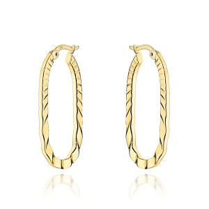 Kolczyki złote owale zdobione po bokach