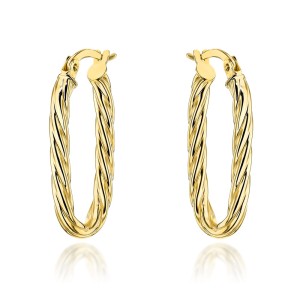 Kolczyki złote zdobione owale