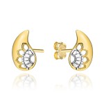 Kolczyki złote zdobione skrzydła w dwóch kolorach złota