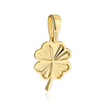 Zawieszka złota diamentowana koniczynka z łodygą pr. 585
