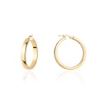 Kolczyki złote kółka szerokie na angielskim zapięciu 2,8 cm