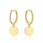 Kolczyki złote kółko z wiszącym pełnym kołem