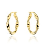 Kolczyki złote koła skręcone