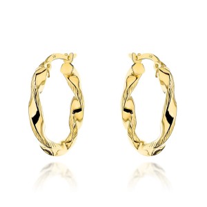 Kolczyki złote koła skręcone