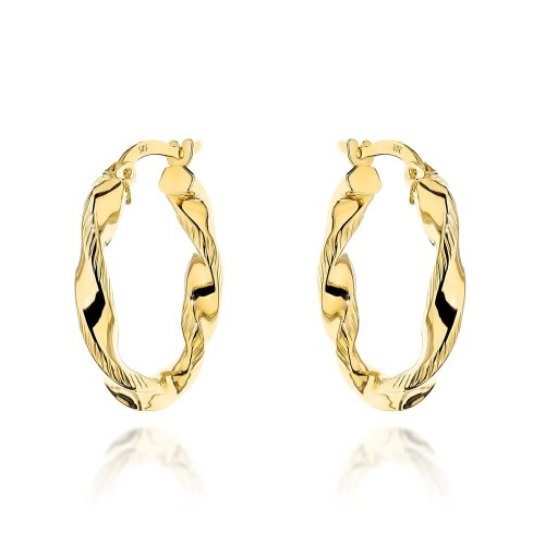 Kolczyki złote koła skręcone