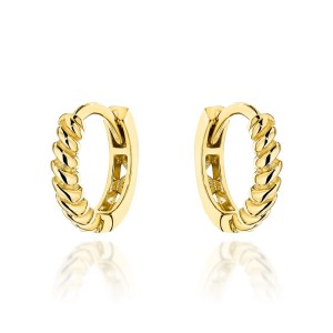 Kolczyki złote kółeczka żłobione