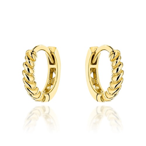 Kolczyki złote kółeczka żłobione