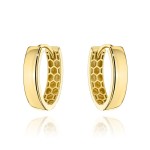 Kolczyki złote owale gładkie wewnątrz ażurowe