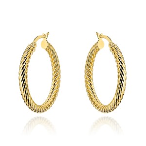 Kolczyki złote kółka o gęstym splocie