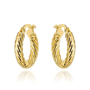 Kolczyki złote plecione kółeczka