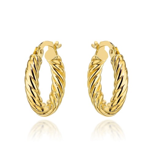 Kolczyki złote plecione kółeczka