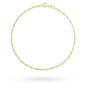 Bransoletka złota delikatne diamentowane owale na nogę