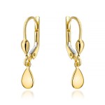 Kolczyki złote wiszące łezki na angielskim zapięciu