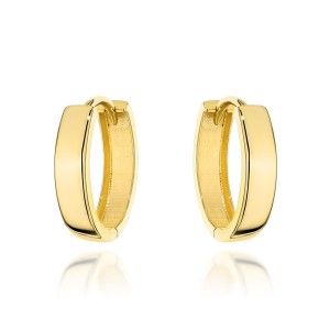 Kolczyki złote gładkie owalne na angielskim zapięciu