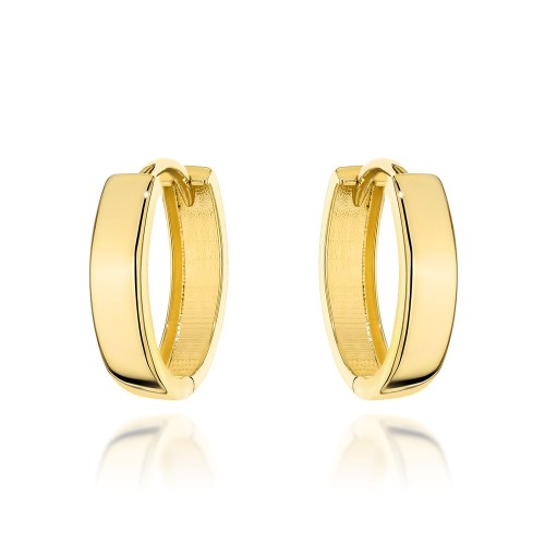 Kolczyki złote gładkie owalne na angielskim zapięciu