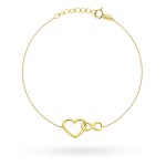 Bransoletka złota serce splecione ze znakiem nieskończoności