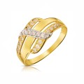 Modny złoty pierścionek pr. 333 cyrkonie przeplatany 1.34