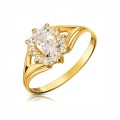 Modny złoty pierścionek pr. 333 z cyrkoniami markiza 2.982