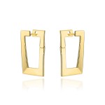 Elegant small rectangle gold earrings