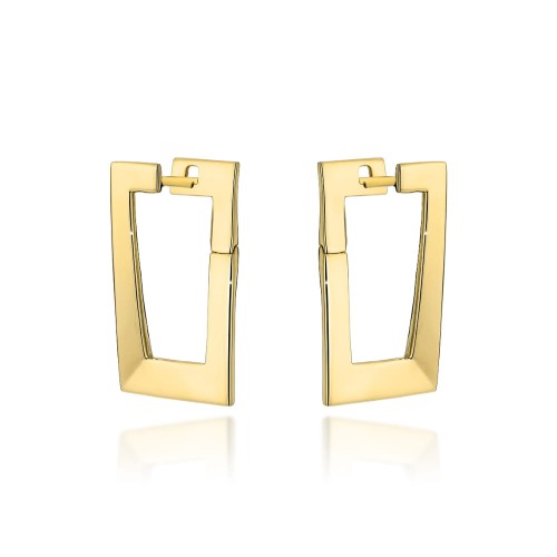 Kolczyki złote eleganckie prostokąty małe