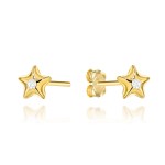 Kolczyki złote gwiazdki z centralną cyrkonią
