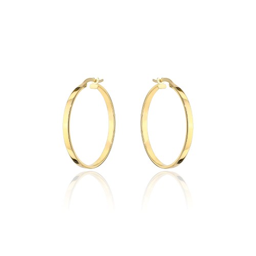 Kolczyki złote kółka szerokie na angielskim zapięciu 2,2 cm