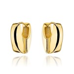 Gold rectangle earrings, delicately rounded