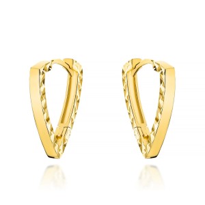 Kolczyki złote diamentowane trójkąty