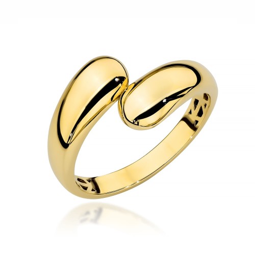 Pierścionek złoty połączone łezki