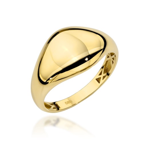Pierścionek złoty gładki wypukły