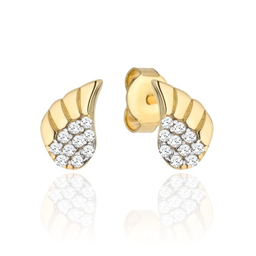 Kolczyki skrzydełka Anioła z cyrkoniami