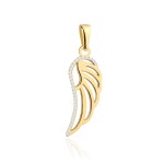 Zawieszka złota skrzydło zdobione cyrkoniami