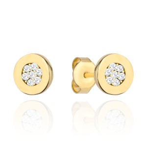 Kolczyki złote kółeczka z cyrkoniami