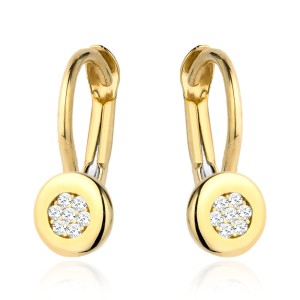 Kolczyki złote kółeczko z cyrkoniami