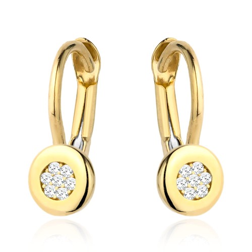 Kolczyki złote kółeczko z cyrkoniami