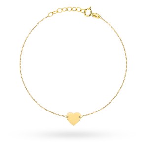 Bransoletka złota z gładkim serduszkiem