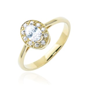 Złoty pierścionek markiza duży kamień 2.1366