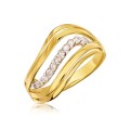 Złoty pierścionek pr. 333 cyrkonie fala 2.512